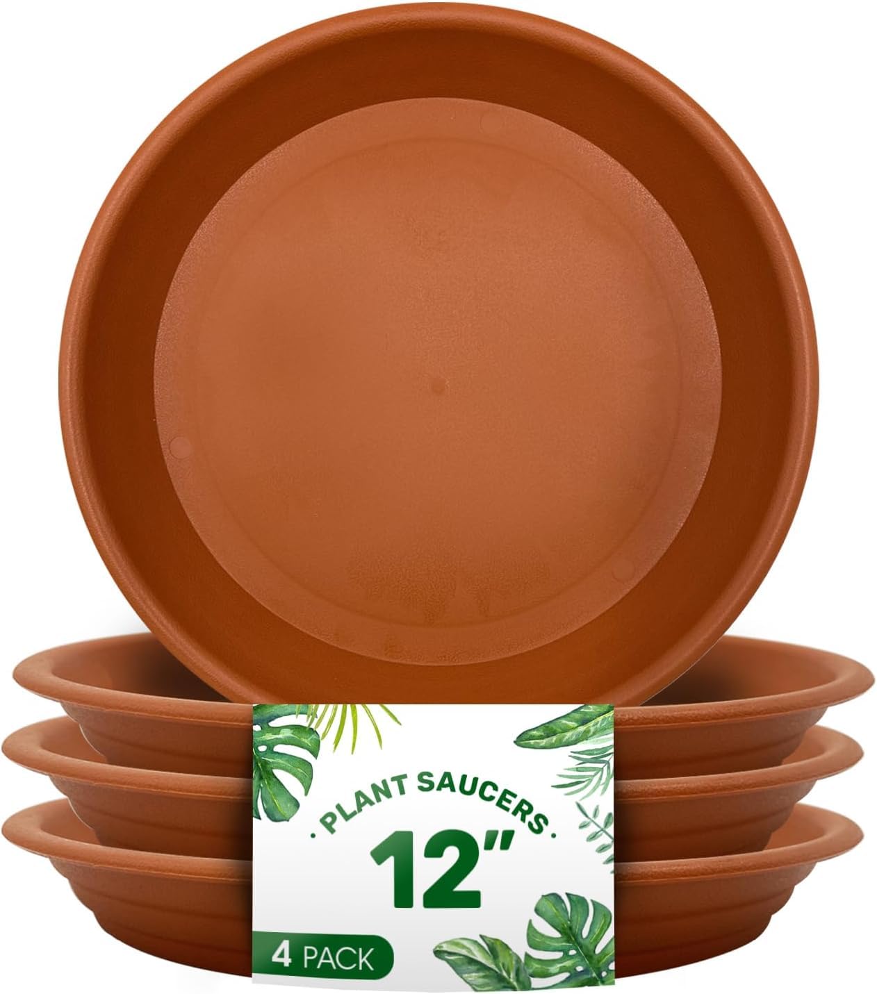 Amoyls 4 Pack 12in Terracotta Plant Saucers