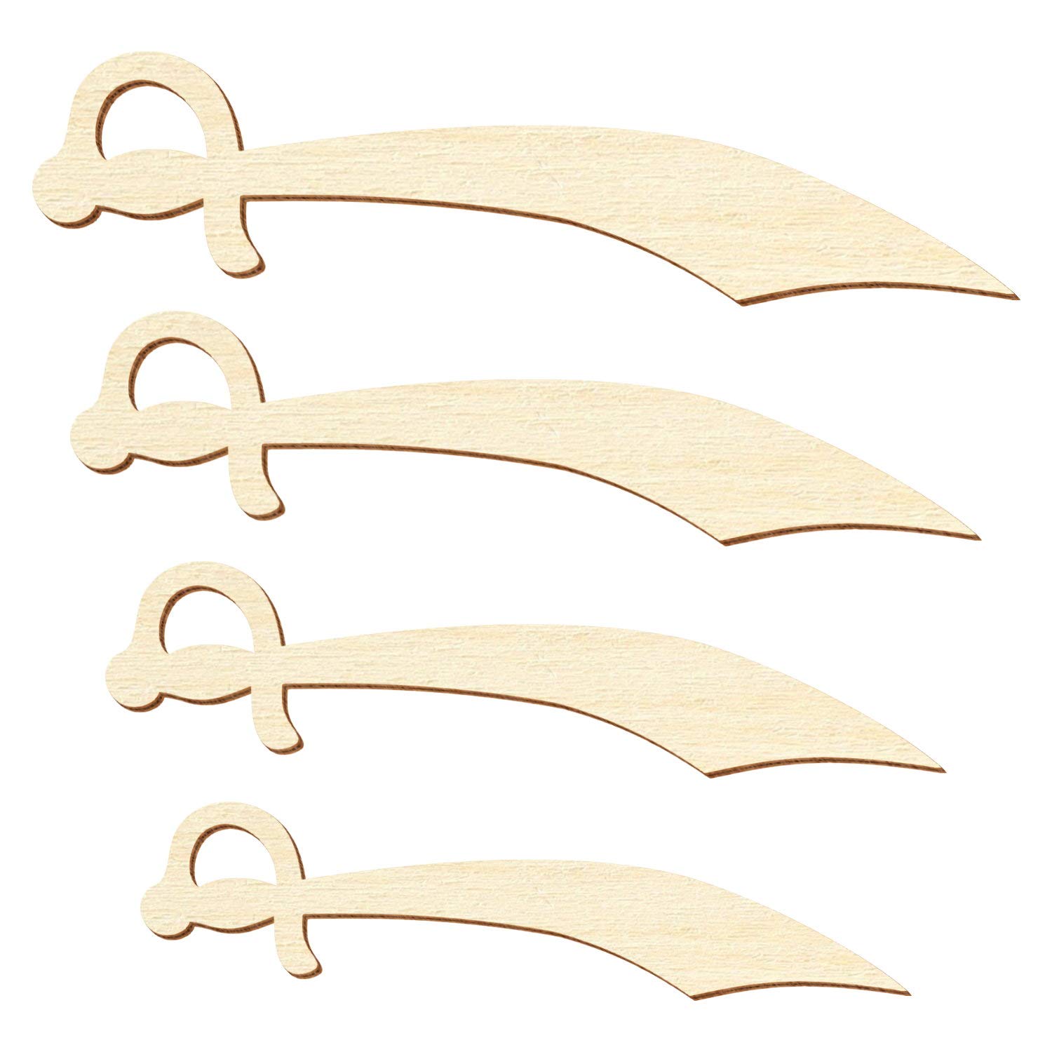 Machete in legno – Decorazione fai da te 5 – 50 cm, dimensioni: 25 cm, confezione da 10 pezzi