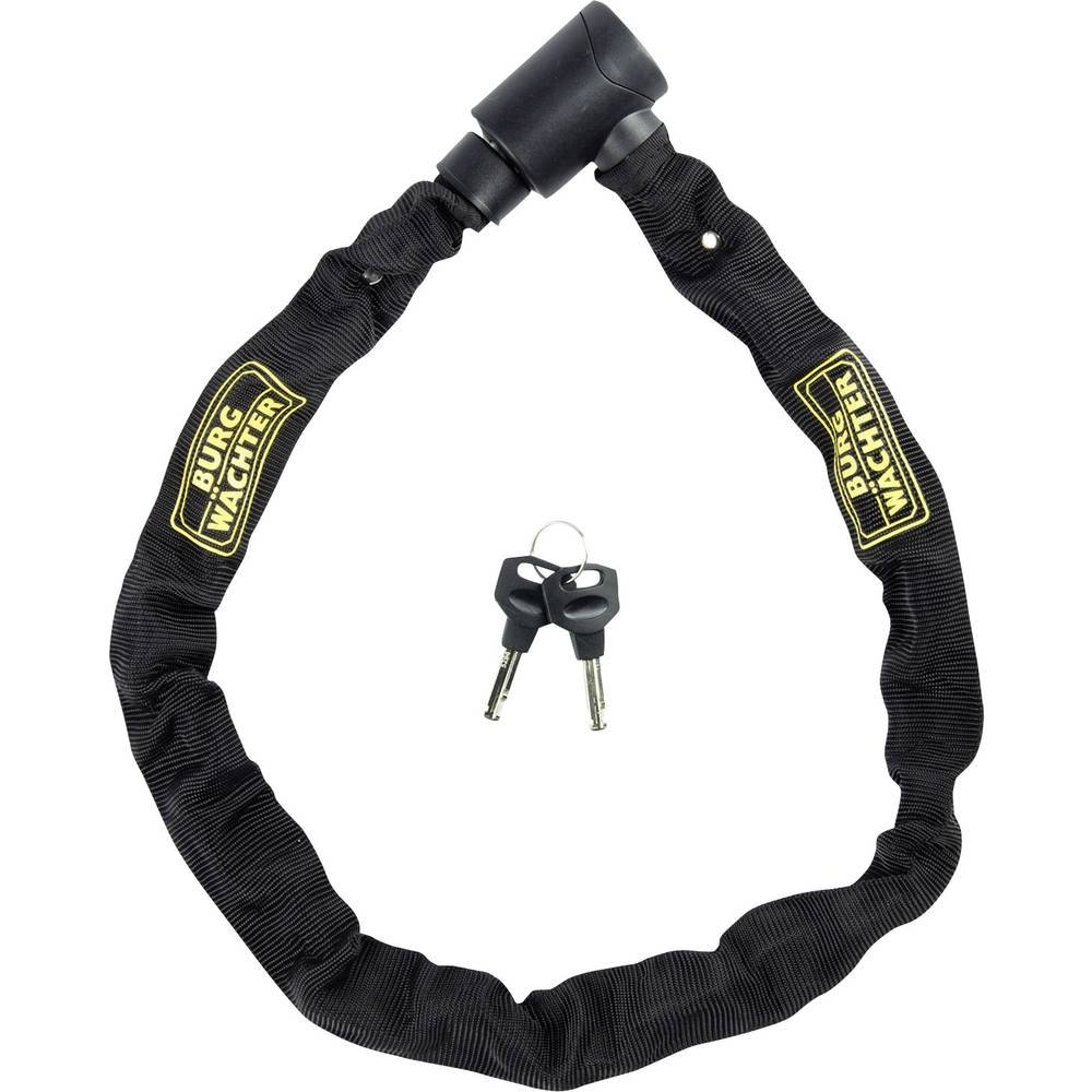 BURG-WÄCHTER, Chaîne Carrée Antivol à Clés, 90 cm, 4 Clés incluses, 580 90 BLACK, Noir