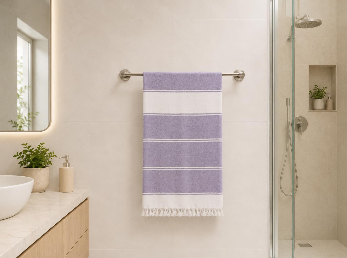 SJ SHINE Bath Towel 1Pc 32x74 Inch Ultra Absorbent Super Soft & Lightweight Quick Drying for Men Women Daily Use for Unisex (Purple)