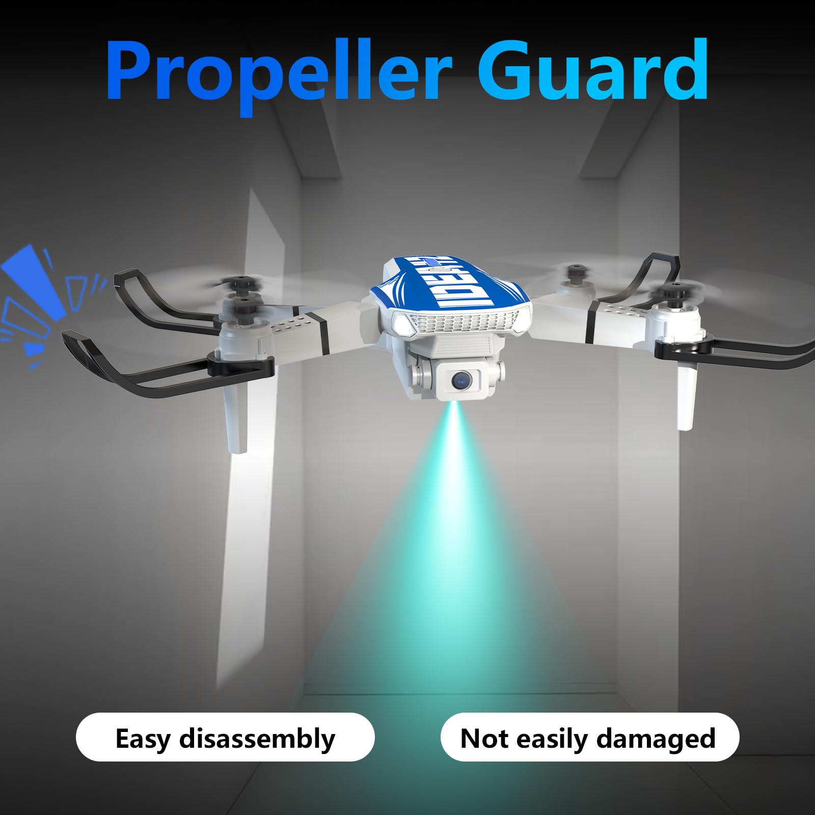 LE-IDEA Mini Drone con Telecamera 1080P, IDEA12 Drone con Posizionamento Flusso Ottico, Evitamento Ostacoli 270°, Modalità Senza Testa, Quadcopter Droni con Trasmissione WiFi per Adulti (Blu)