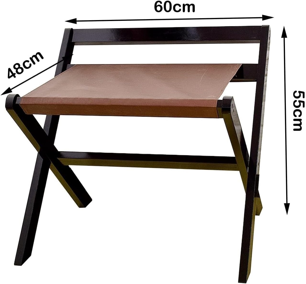 Luggage Rack 2 Pack - Double-Layer Solid Wood Suitcase Stand, Foldable Travel Bag Rack for Bedroom & Hotel, 60x48x55cm M