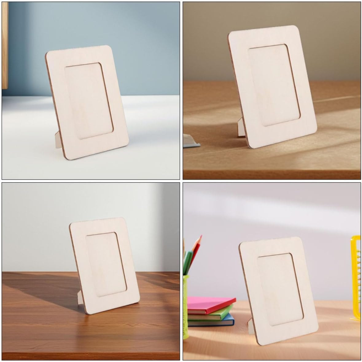 2pcs Kids Artwork Frame Wooden Picture Frames with Stand for Crafts