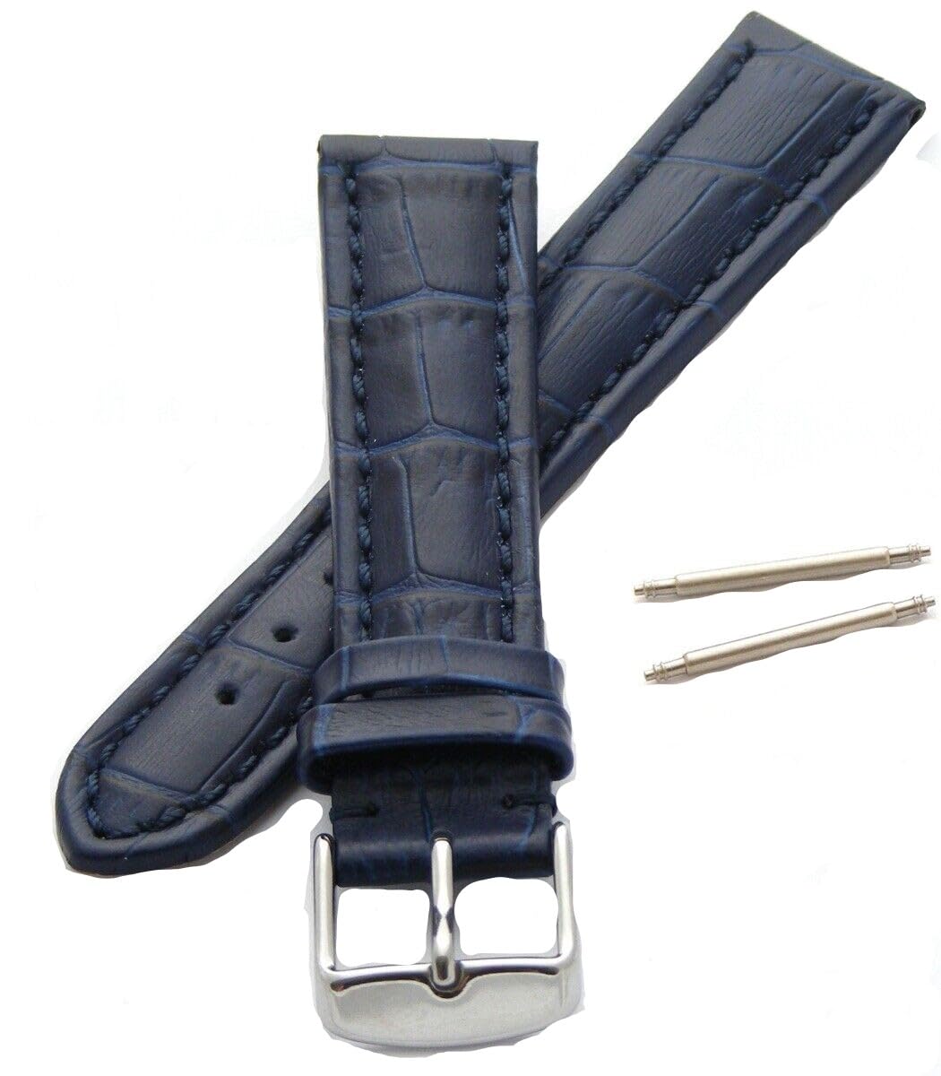 Leather Watch Strap, 16mm, Plain Leather Pattern, Traditional Spring Bar Universal Fitting