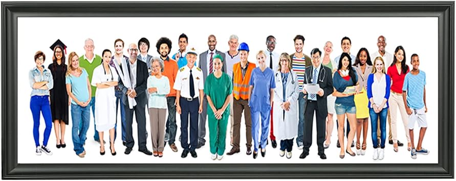 LTYHHK 8x22 Panoramic Picture Frames Solid Wood 8x22 Poster Frame 8x22Photo Frames Family Wall 8x22Picture Frame Black LMKB822
