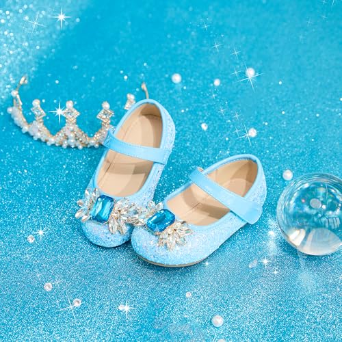 Otter MOMO Toddler Little Girls Princess Shoes Mary Jane Ballerina Flats Flower Girl Dress Blue Shoes Size 13 by Otter MOMO - Used condition - Image 8