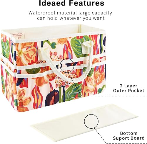 Miniatura 5 de E-WEICHEN Organizador de manualidades, bolsa de almacenamiento de arte con múltiples bolsillos, contenedores de almacenamiento para arte,