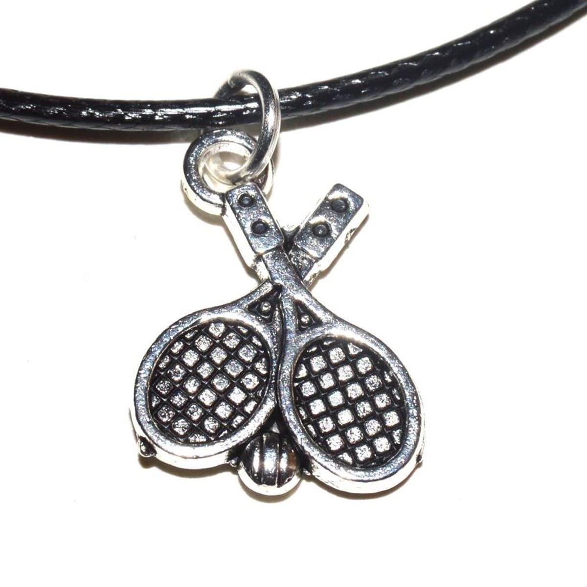 Collana con racchetta da tennis e catena in acciaio