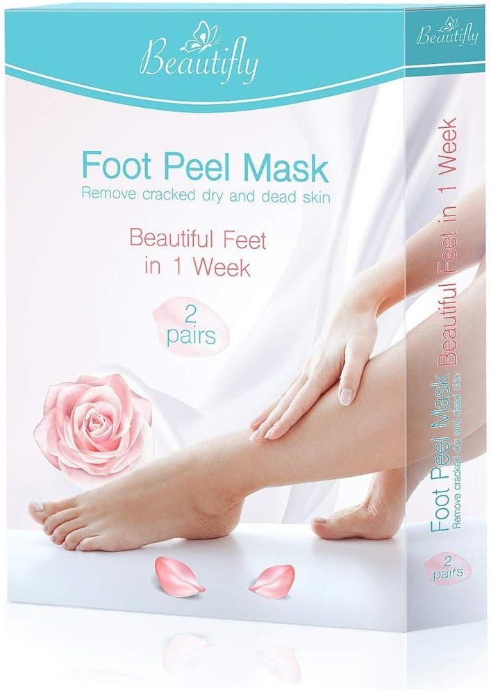 HENITAR Beautifly Foot Peel Mask Callus Remover – Foot Exfoliation Treatment Peeling Mask Get Rid of Callus, Dead Skins, Rough Heels, Get Smooth Soft Baby Feet Naturally in 1-2 Weeks (2 Pack)