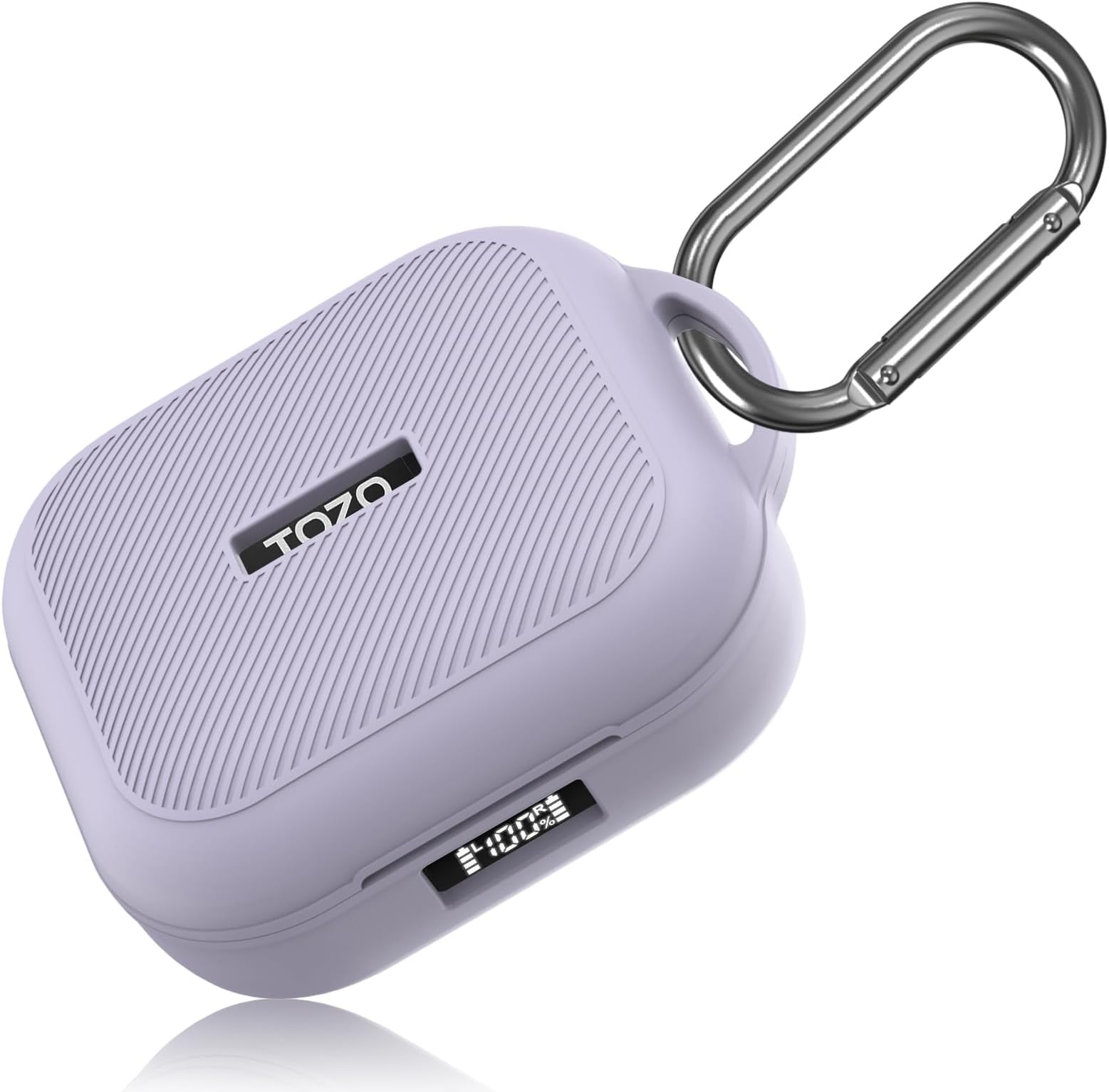 PUCGUE for TOZO OpenEgo True Wireless Open-Ear Headphones Case Cover, Silicone Case for TOZO OpenEgo Earbuds, Full-Body Anti-Scratch Protective Skin Cover for TOZO OpenEgo with Carabiner (Purple)