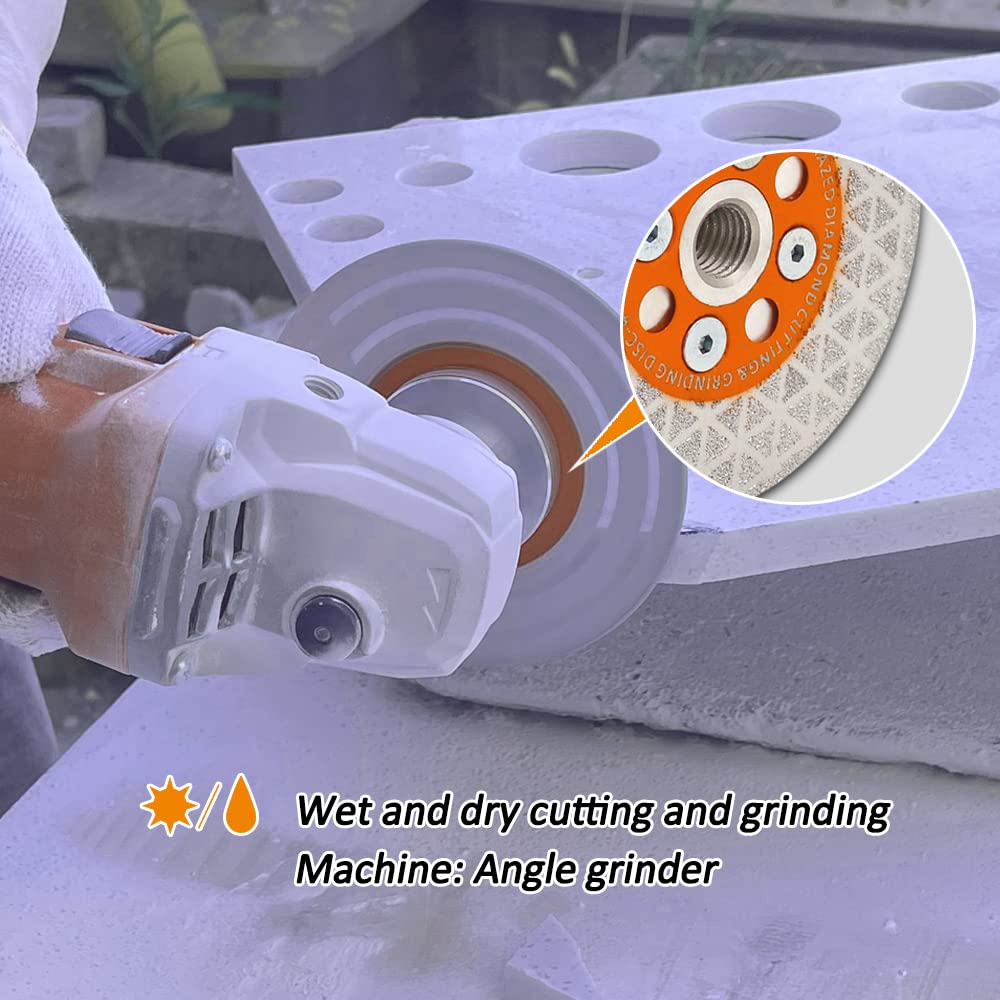 2 X 115mm Diamond Cutting Disc 4.5" Angle Grinder Blade, Tiles Stone & Concrete | UK