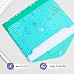 10 Pack A4 Size Binder Pocket File Folder, 11 Holes Waterproof Clear Plastic File Envelopes with Paste Button & Label Pocket, Colorful Folders for Organizing Documents, Office School Home Organization