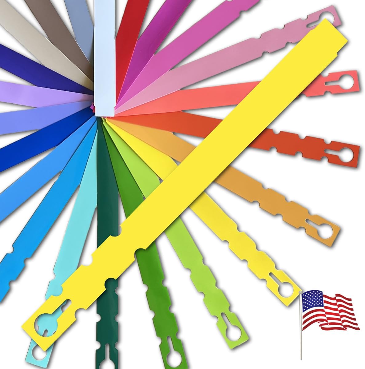 9" x 3/4" Yellow - 1,000 Pcs - Plastic Plant Tags and Labels - Wrap Around Thermal Plastic - Nursery Garden Tree Labels | Made in The USA |