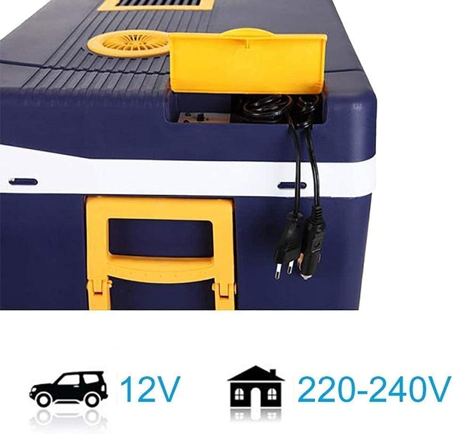 Mini refrigerador de refrigeración de Gran Capacidad, 50L, refrigerador, Calentador y refrigerador montado en vehículo eléctrico, Fuente de alimentación de 12V CC/220V CA CC