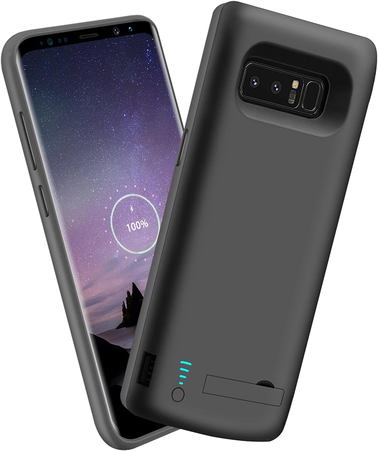 Sitong Battery Case for Samsung Galaxy Note 8, 6500mAh Rechargeable Battery Charging Charger Case, Add 1.4X Extra Juice, Charge 2 Devices Simultaneously Black