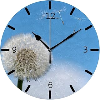 Reloj de Pared silencioso Sin tictac Batería Operada? Lindo Diente de león Descendencia Descubierta Inicio Oficina Dormitorio Sala de Estar Reloj de Silencio