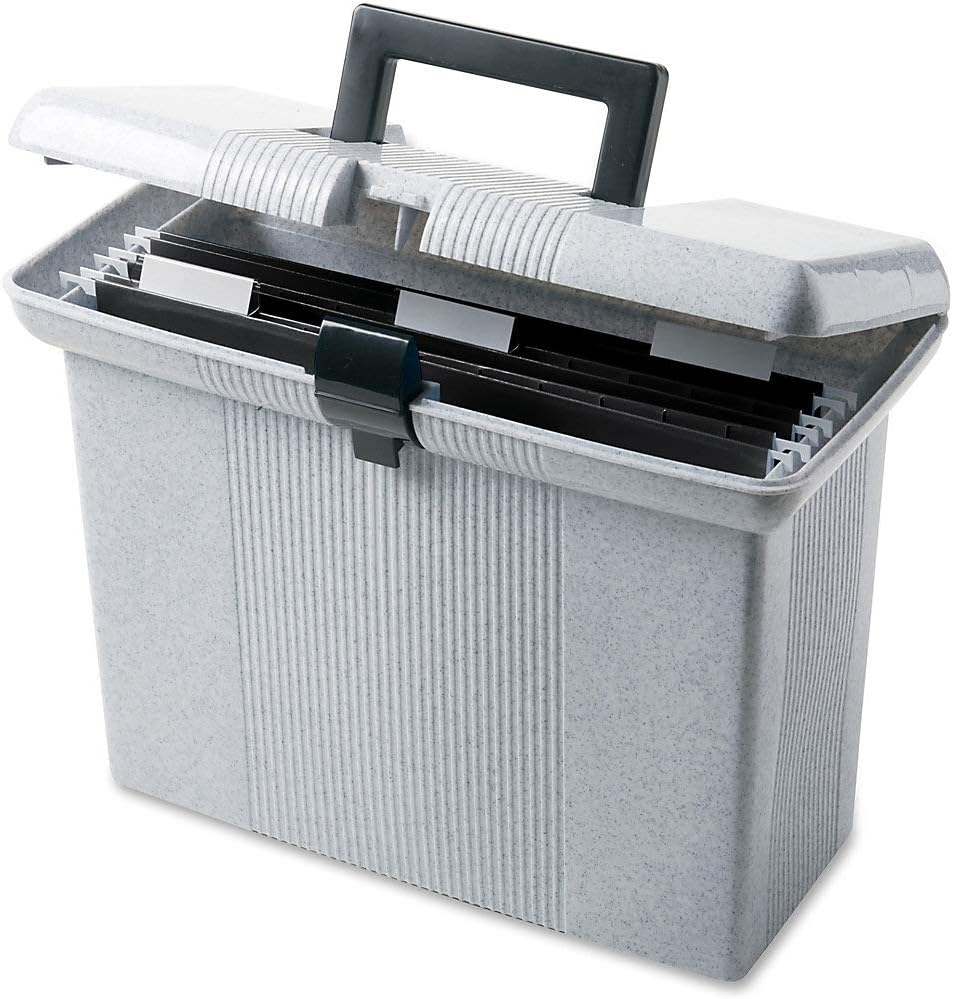 Pendaflex Portable File Boxes, Letter Files, 14.88" X 6.5" X 11.88", Granite