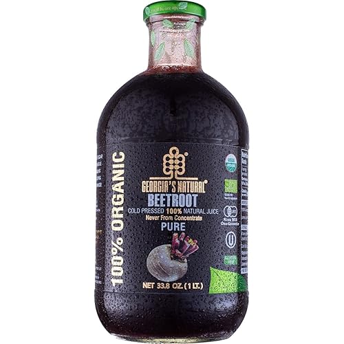Georgias Natural Jugo de remolacha orgánico totalmente natural jugo puro prensado en frío rico en vitamina C y flavonoides no del concentrado sin