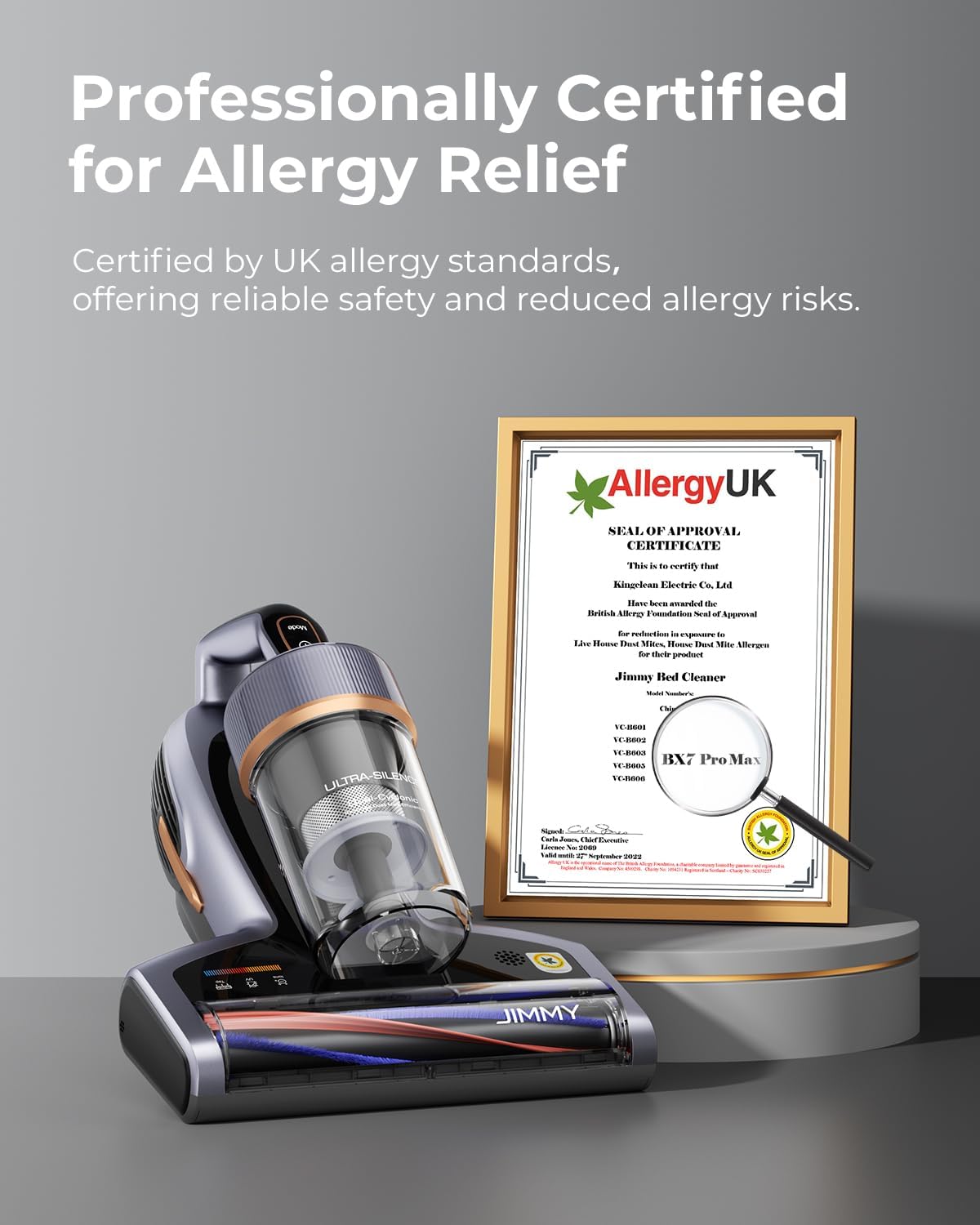 Jimmy BX7 Pro Max Graphene Mattress Vacuum Cleaner with Dust Sensor, Bed Vacuum with UV Light, 550W Powerful 16Kpa Suction Handheld Vacuums Couch Cleaner (Corded)