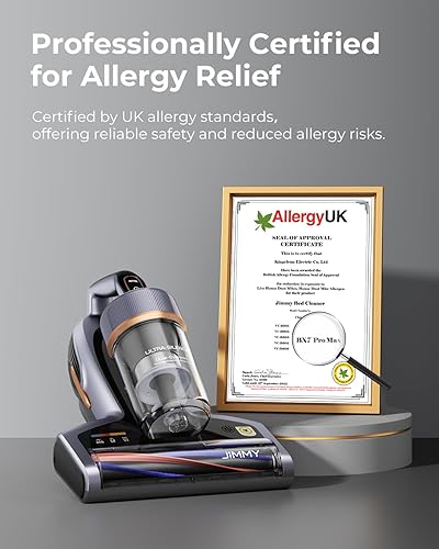 Miniatura 7 de Jimmy BX7 Pro Max Graphene Mattress Vacuum Cleaner with Dust Sensor, Bed Vacuum with UV Light, 550W Powerful 16Kpa Suction Handheld Vacuums Couch