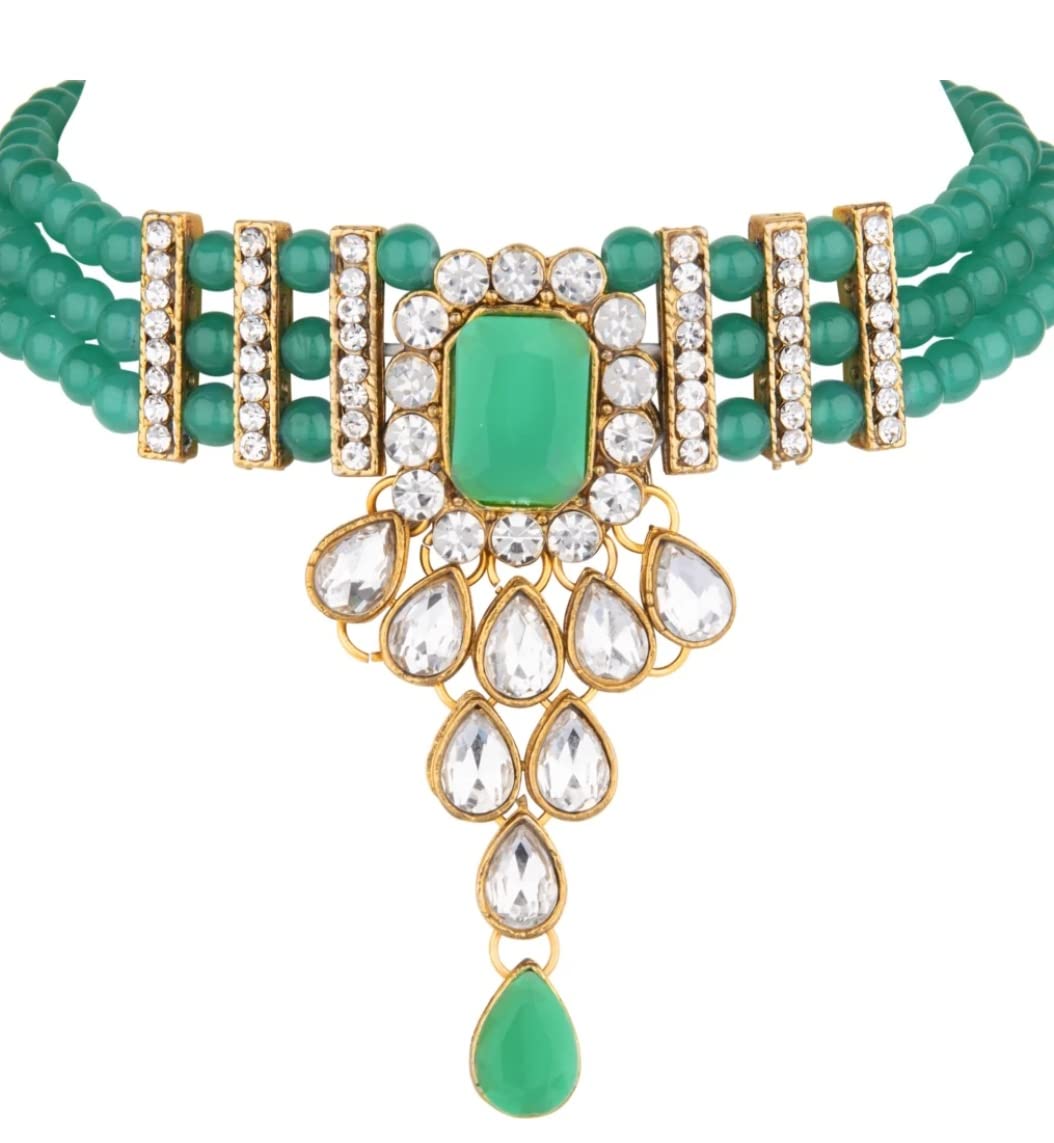 Darsha Collections Traditional Pearl Necklace Set for Women(241-Green) (B09W5MDGKY) Amazon Price History, Amazon Price Tracker