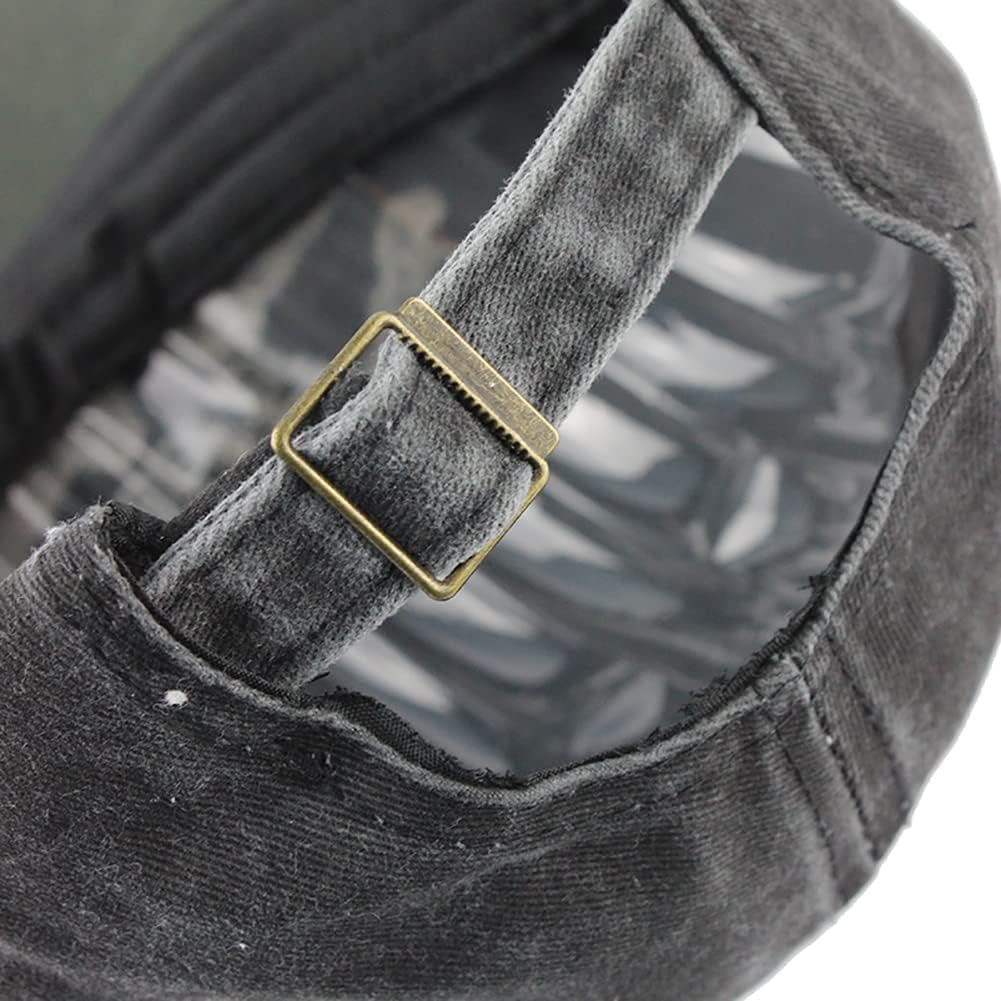 Vintage Baseball Cap Embroidery Black Washed Denim Trucker Cap 100% Cotton Sun Hat for Men Women Adjustable Size - Image 8