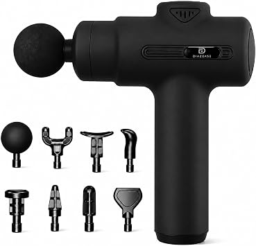 Massage Gun Deep Tissue, Handheld Neck Massager, Portable - 6 Adjustable Vibration Levels, Electric Back Massagers for Athletes, Home & Gym, Mothers Day Gifts Black