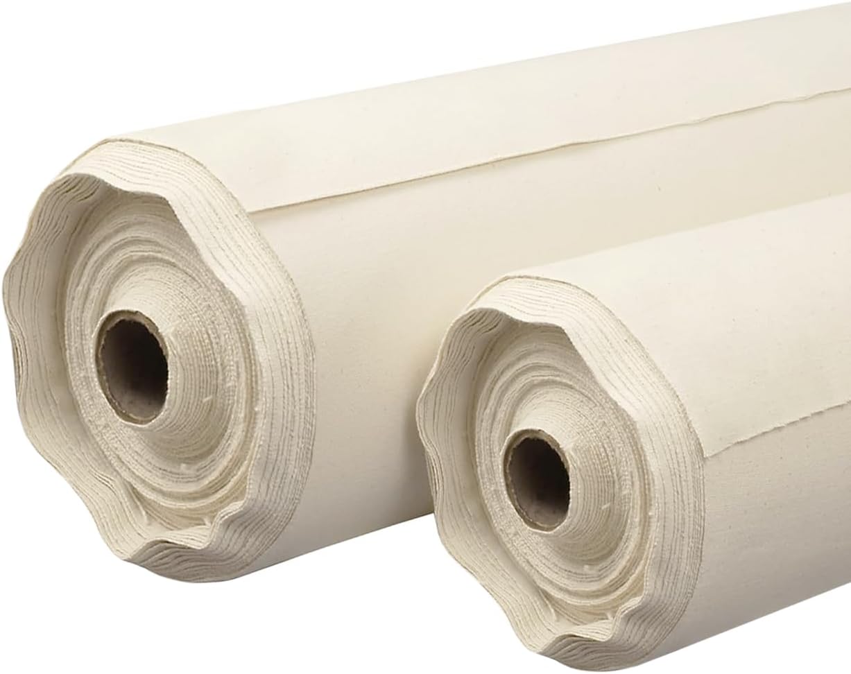 10oz Cotton Duck Canvas Fabric by The Yard – Heavy Duty Natural Canvas for Tote Bags, Upholstery, Painting, Crafts & DIY Projects – 5 Yard 63" Wide