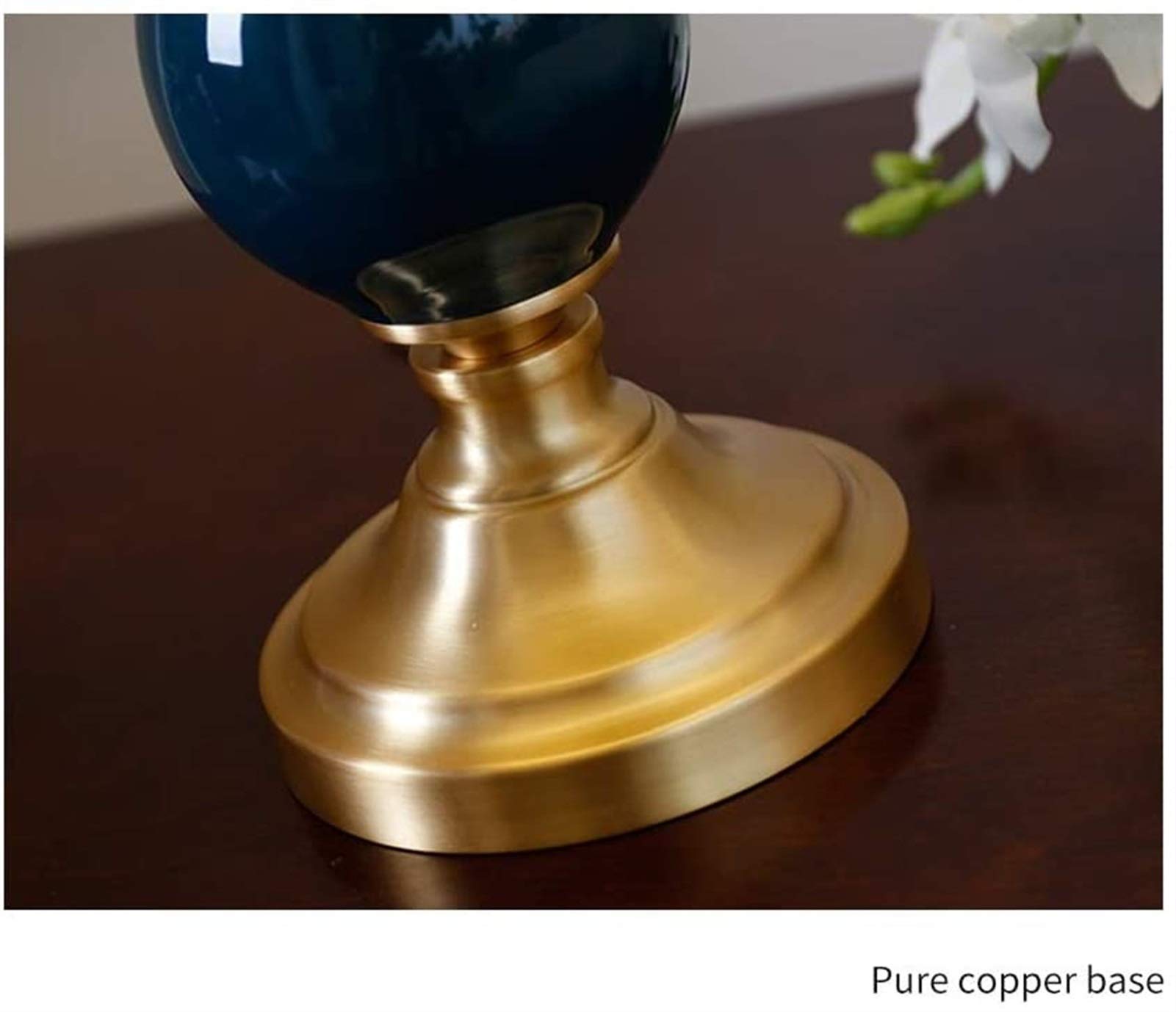 Elegancka malowana lilia ceramiczna stolik nocny do sypialni gabinet dekoracja salonu lampa biurkowa, (rozmiar: ściemniacz)