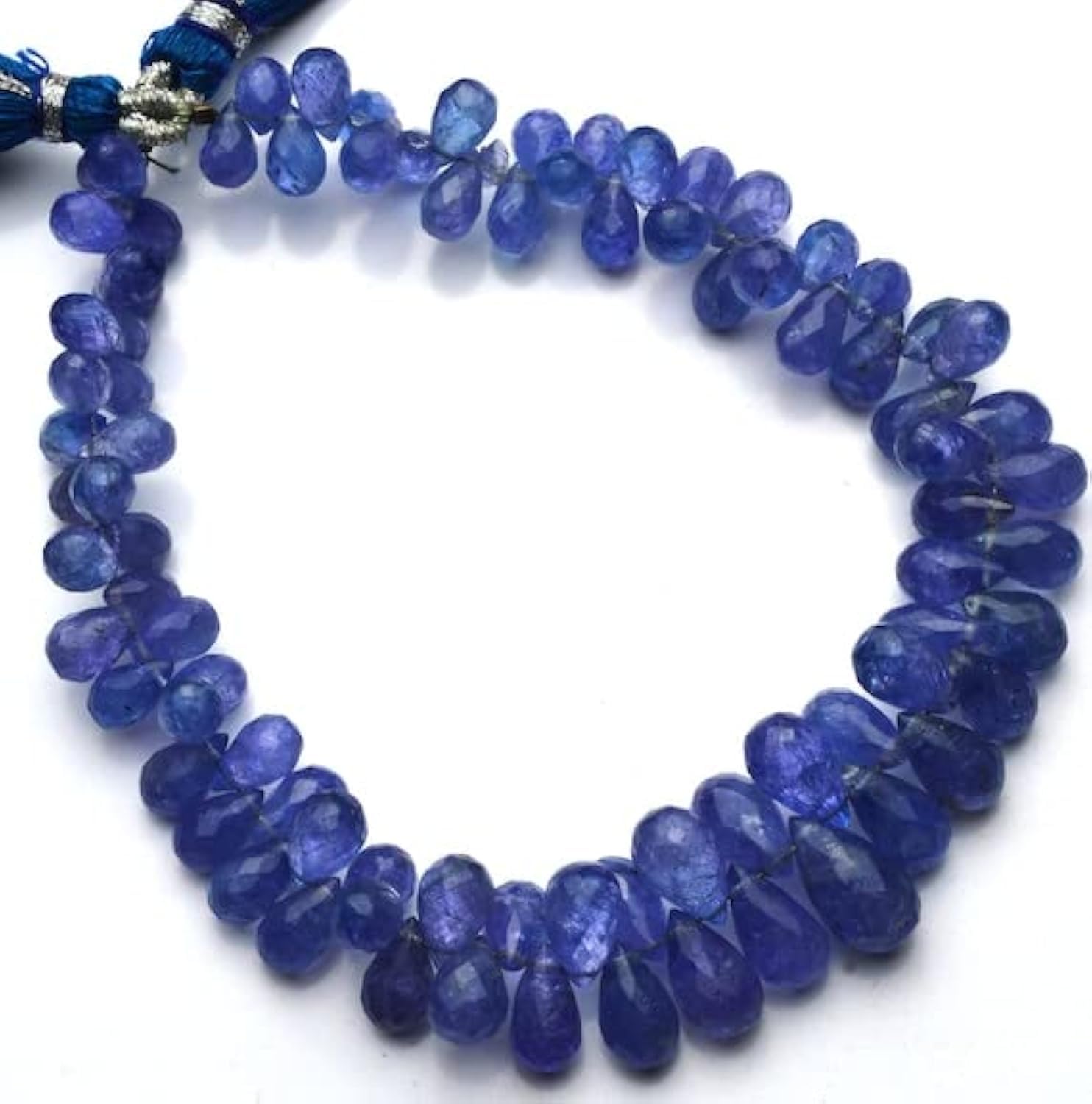 Tanzanite naturelle en perles gouttes facettées pour création joaillerie haut de gamme