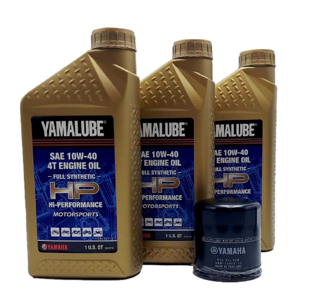Yamaha Kodiak 450 (2003-2024) all Models Oil Filter Change Kit Yamaha Part# 5GH-13440-80-00 and 3 Quarts High Performance Oil LUB-10W40-HP-12