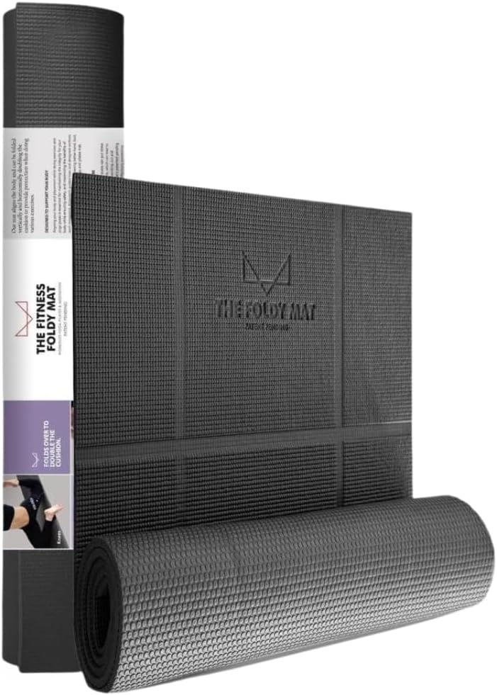 Foldable Yoga Mat Thick, in 6 Combinations; Greater Support and Protection for Joints, Body Alignment System, and Sections for Hands and Feet. Non-slip texture and water-resistant