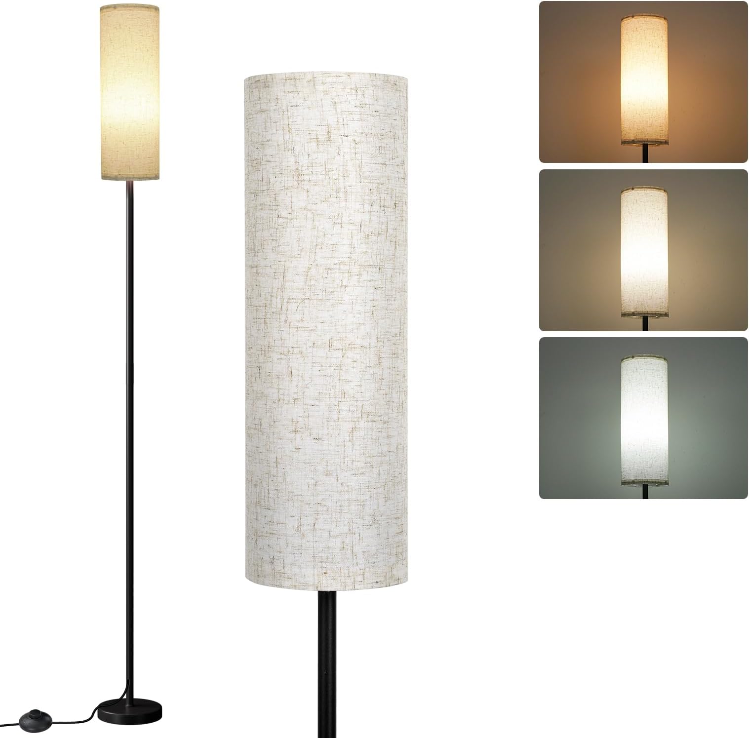 Lampadaires LED en spirale pour salon noir à intensité variable, moderne et créatif, lampe d'angle avec télécommande à intensité variable, 3