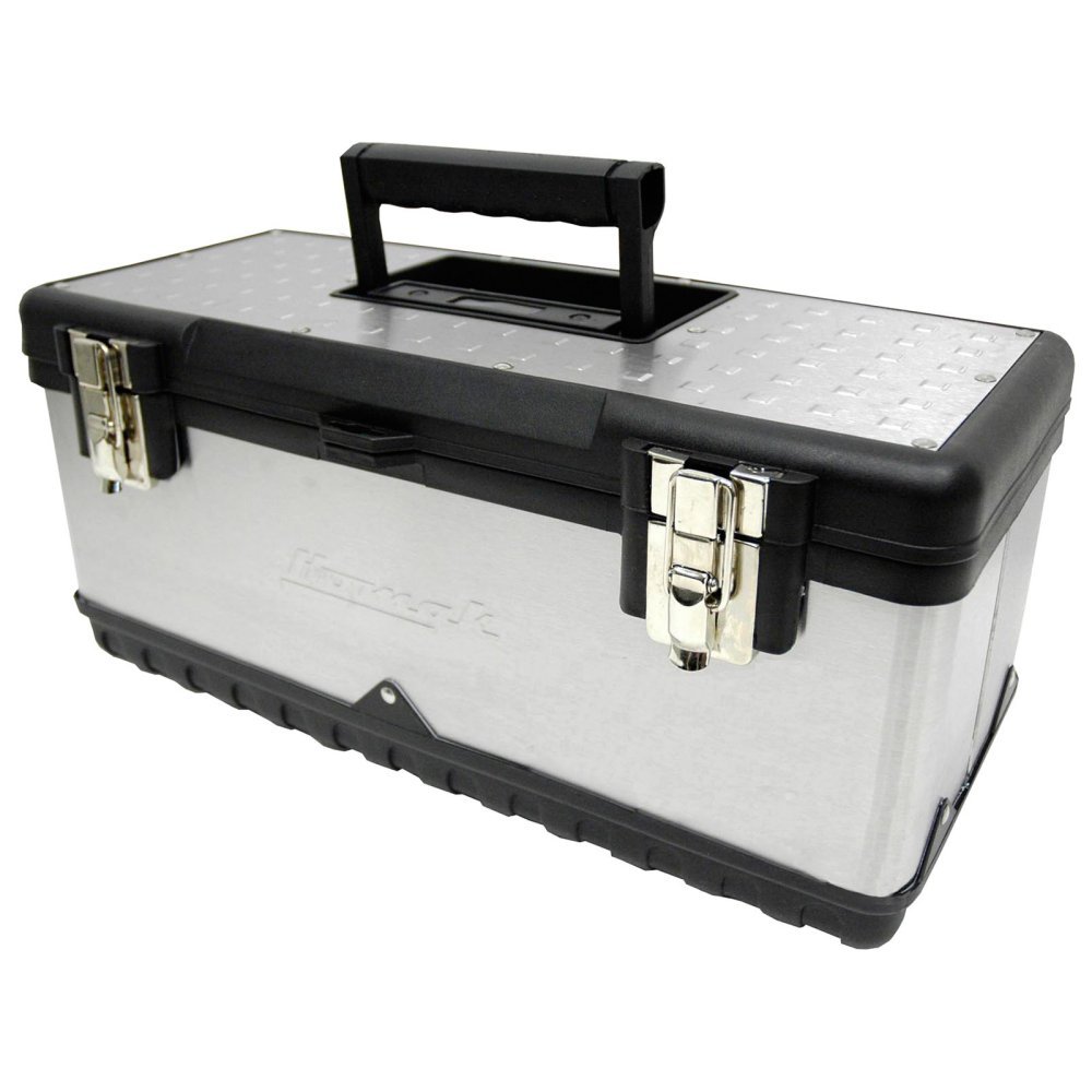 Homak 20-Inch Handy Carry Toolbox, Stainless Steel/Plastic, SS00119800