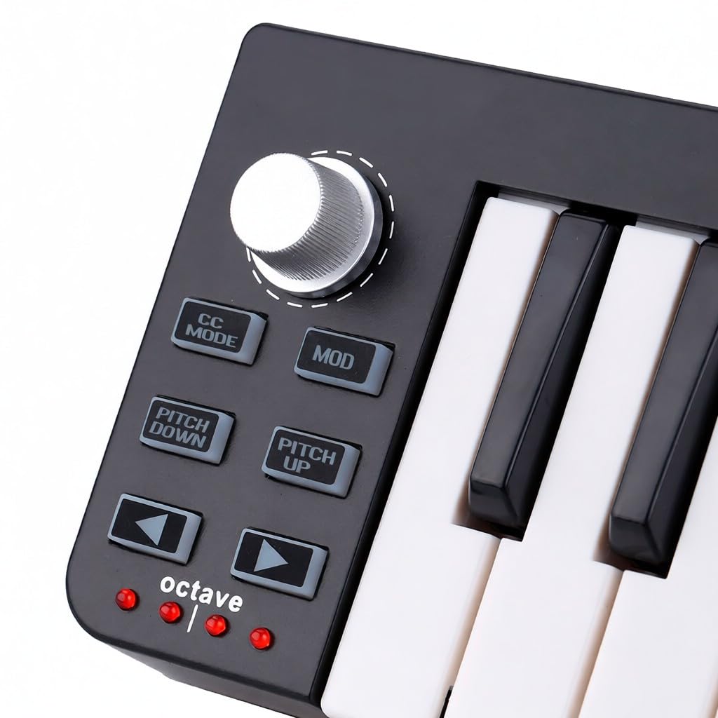 Teclado controlador MIDI USB portátil Easykey 25 compatible con y OSX admite conexión en caliente uso sin