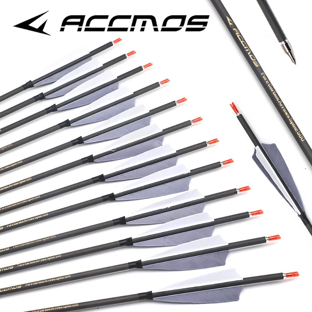 Frecce In Legno Con Piume Naturali - Set 12 Frecce Da 31 Pollici | Per Arco Tradizionale E Ricurvo - Foto 6