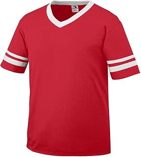 Augusta Sportswear Youth Sleeve Stripe Jersey, Small, Red/White