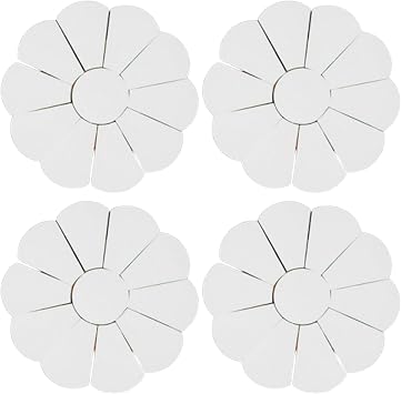 English Paper Piecing Template Set Flower Shape Grandmother's Garden Quilting Kit for Patchwork Beginners on Bags, Blankets, Pillowcases Handmade Trapezoid with Flat Round DIY Sewing (56MM White)