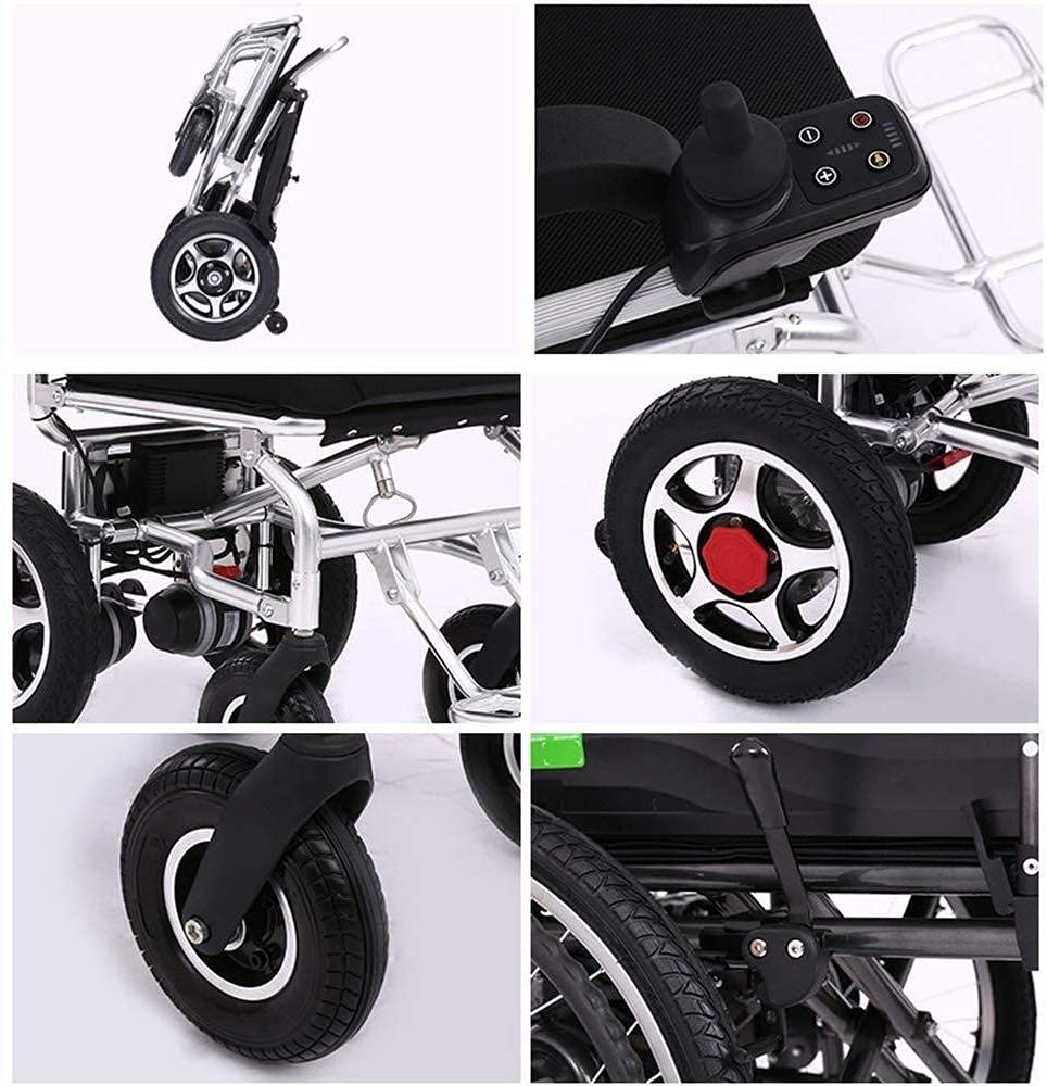 Sedia a rotelle motorizzata compatta Leggera e Resistente, Sedia a rotelle elettrica Pieghevole, Sedia a rotelle elettrica autopropulsa per disabili e Anziani E