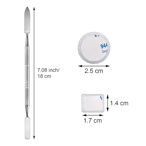 Miniatura 2 de Sumind Paquete de 101 calcomanías de metal para paleta de sombras de ojos, incluye 1 herramienta de depósito de maquillaje, calcomanías adhesivas de