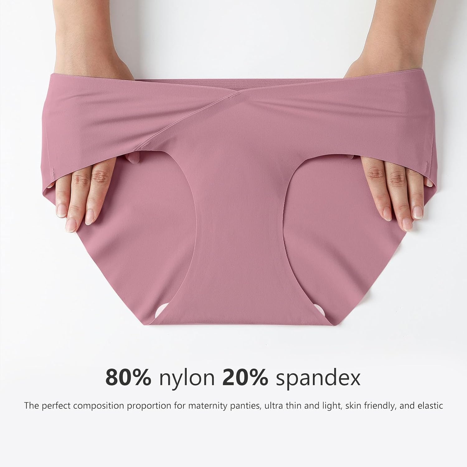 Angelhood Seamless Maternity Underwear for Women, Pregnancy Postpartum Panties No Show Bikini Under Bump Pack of 5, 3 - Image 6