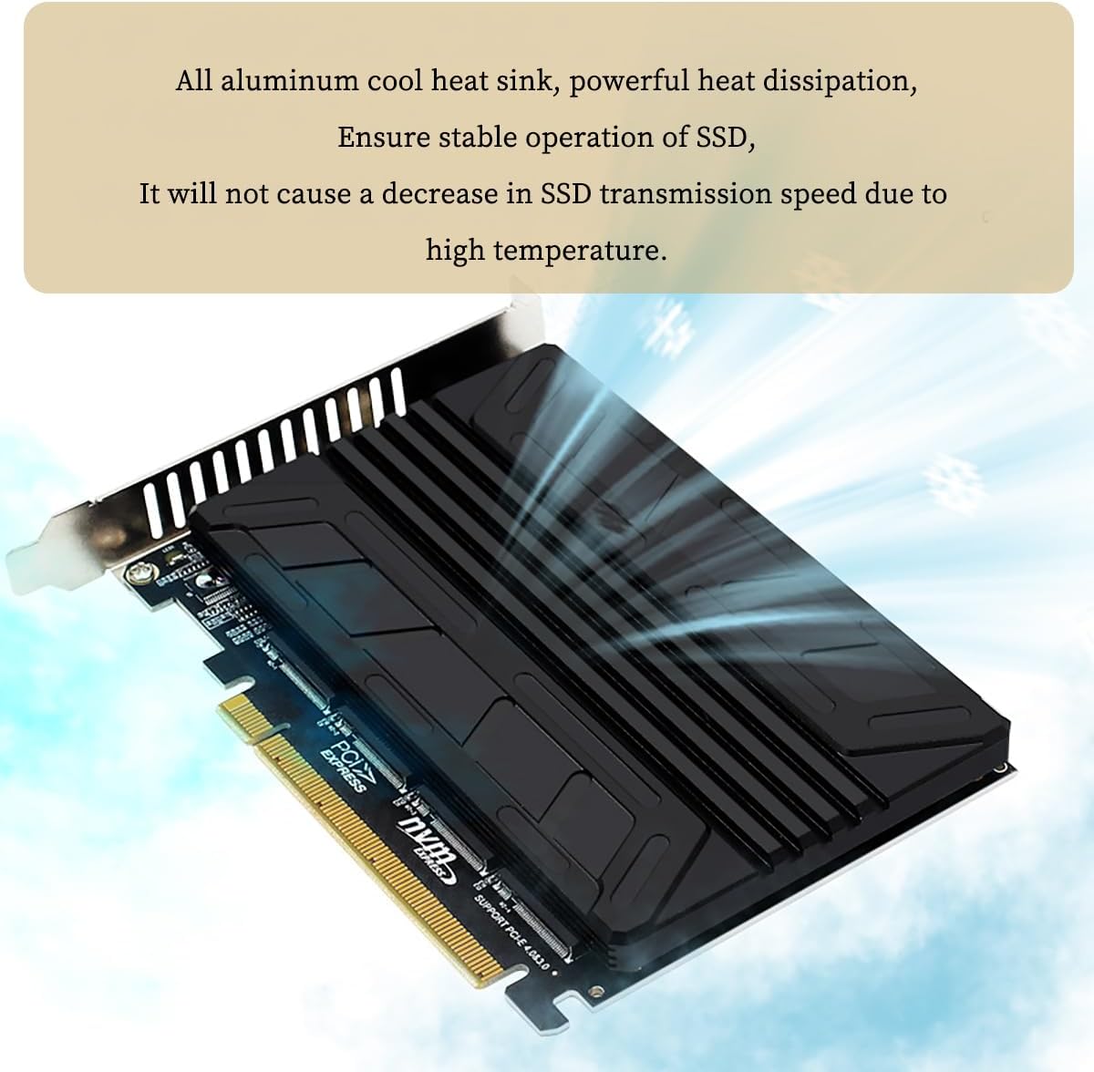 PH44C 4ポート M.2 NVMe M キー SSD - PCI-e 4.0 3.0 x16 拡張カード、Quad NVMe Pの通販