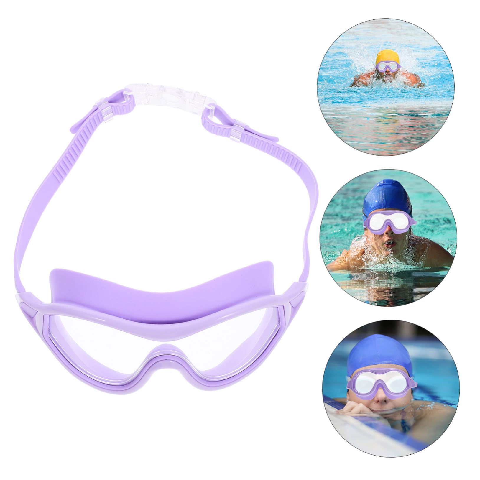 VANZACK 4stücke Unisex Schwimmbrille Mit Breitem Rahmen Anti-beschlag Und Verstellbarem Gurt Für Erwachsene Und Jugendliche Und Komfortabel Für Wassersportarten