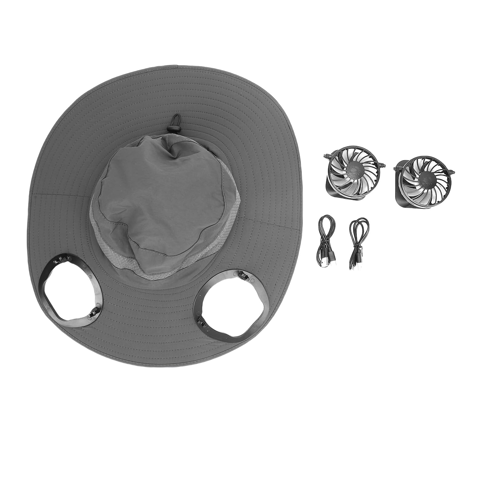 Cappello da Ventilatore Solare per Uomo e Donna con Ventole Solari di Raffreddamento, Traspirante, Leggero, Cappello da Pesca per Protezione Solare, Portatile (Grigio)