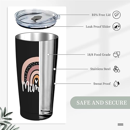 Miniatura 4 de Mimi - Vaso térmico de acero inoxidable con tapa aislada al vacío, taza para café, Día de la Madre, Navidad, cumpleaños, taza para abuela, mamá,