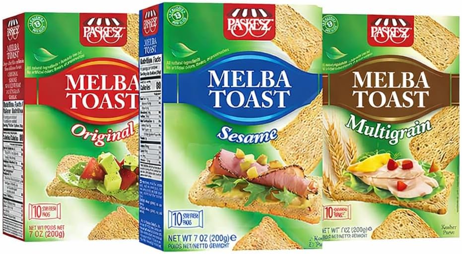 Only Kosher Candy Melba Toast Snack Crackers, Variety Combo (Pack of 3)