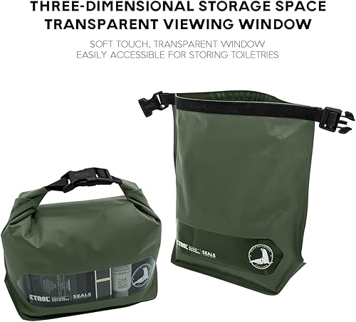 Miniatura 2 de Bolsa de aseo de viaje, multifunción portátil, impermeable, bolsa organizadora de maquillaje seco con ventana transparente, bolsa de maquillaje