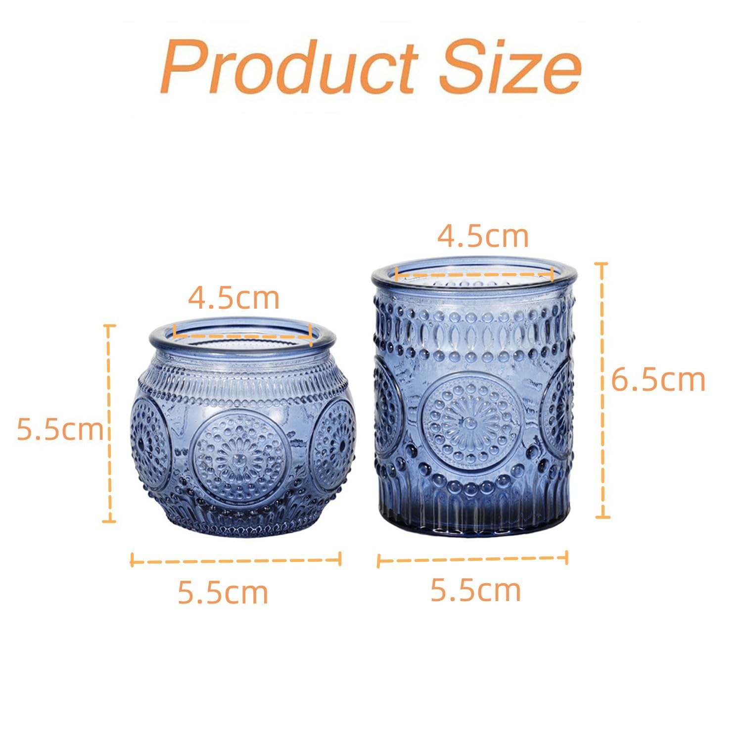 Portavelas de cristal, portavelas votivos para centro de mesa de boda, varias fiestas y decoración del hogar (12, azul)