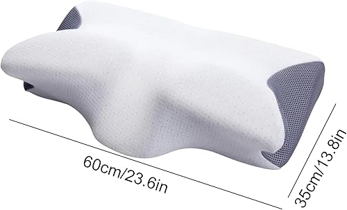 Miniatura 2 de Almohada cervical de espuma, almohada de espuma viscoelástica, almohada cervical para el cuello, almohada ortopédica de contorno ergonómico 2 en 1