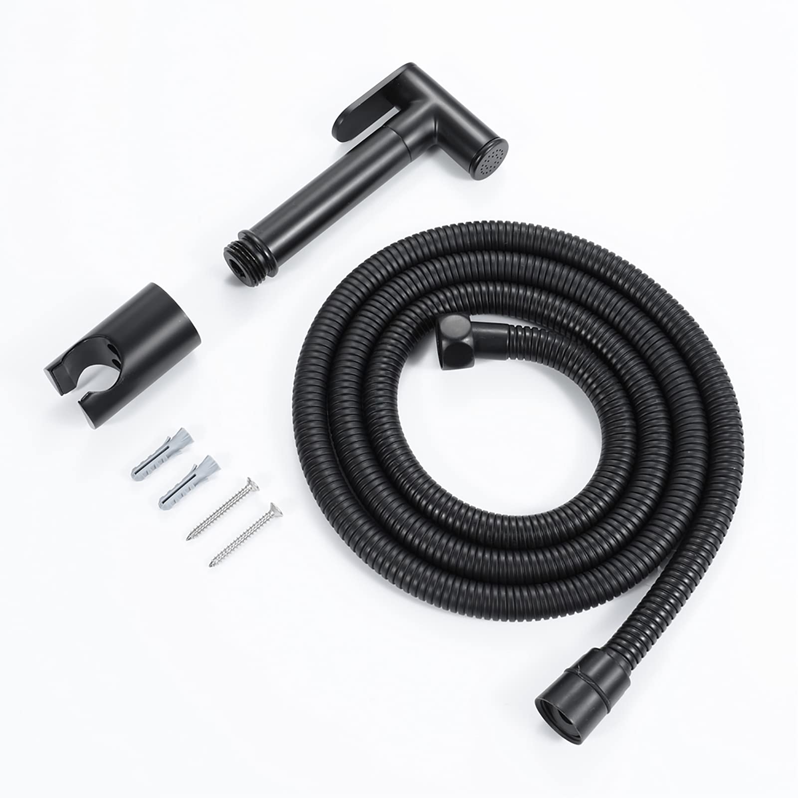 Ducha Bidet, Pulverizador de Bidé de Mano Latón Rociador de Bidé de Mano Pared Juego de Pulverizador de Bidé con Soporte Ducha y Manguera Ducha 1.2m, para Higiene Personal,Negro